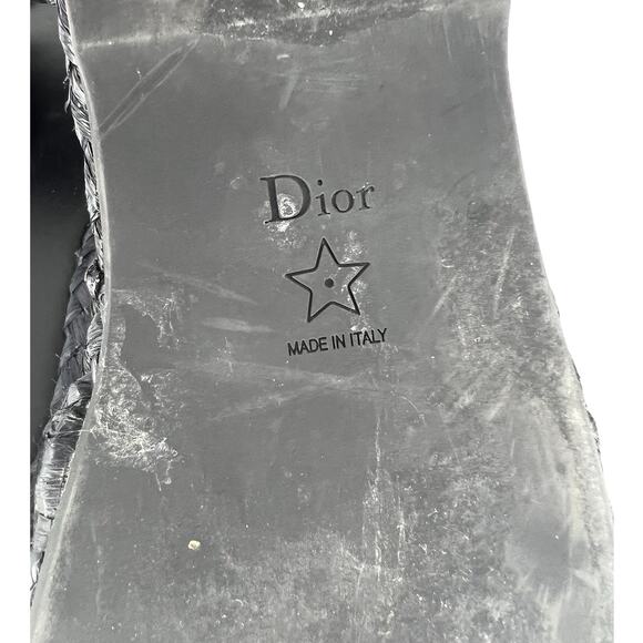 Christian Dior Raffia Embroidered Dway Mules Slide Sandals - Picture 12 of 15